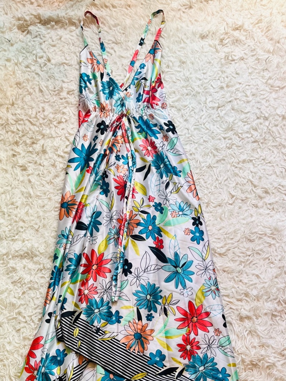 Flowy sleek flower retro sundress small woman’s